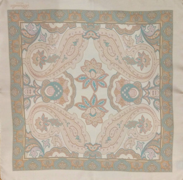 Italian silk scarf - small size Como silk scarf - Made in Italy - Cream silk scarf