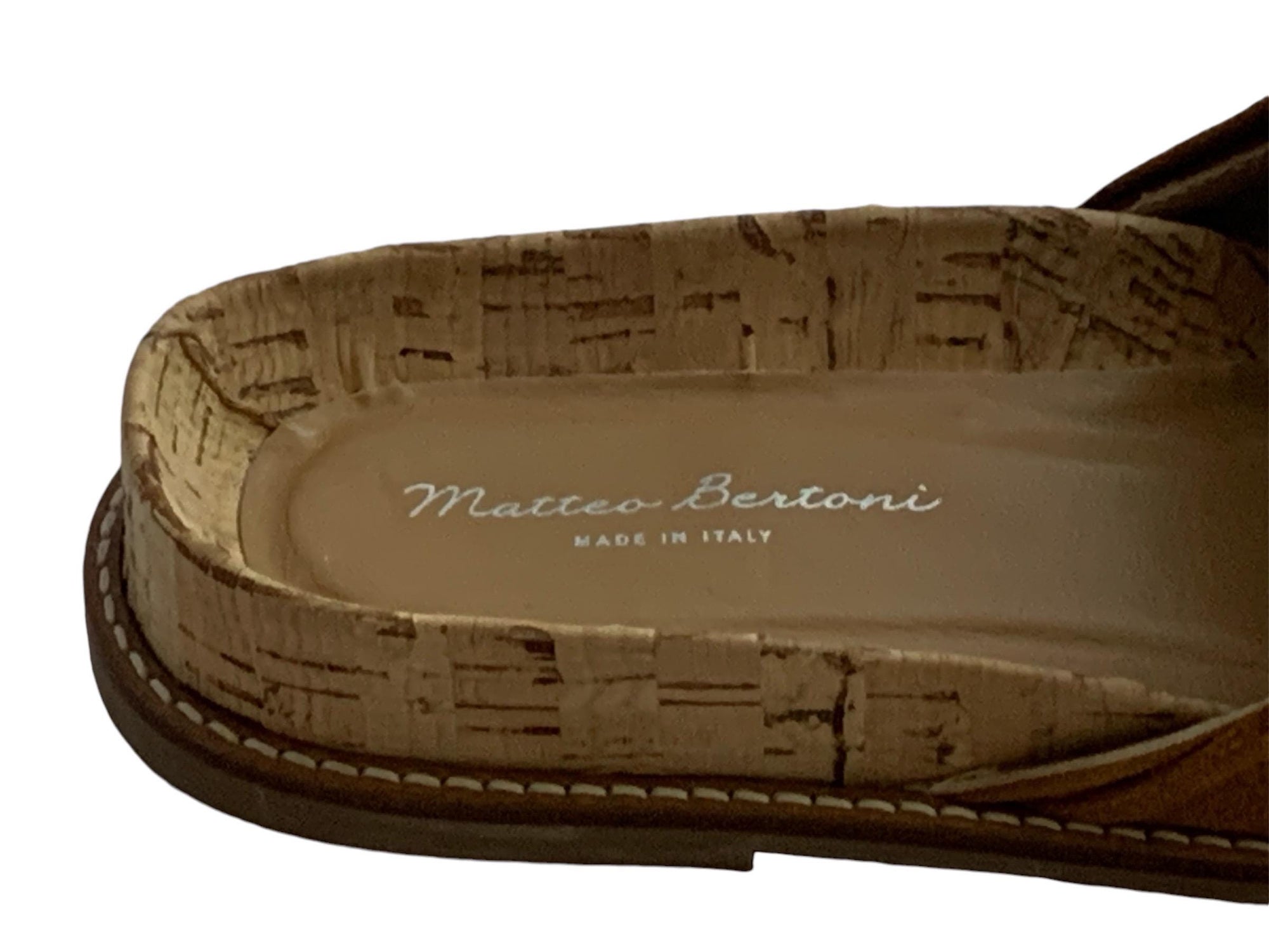 Matteo Bertoni Brown Suede and Leather Mules – Elegant Italian Handmade Shoes, Size 37.5 (US 7.5) - New