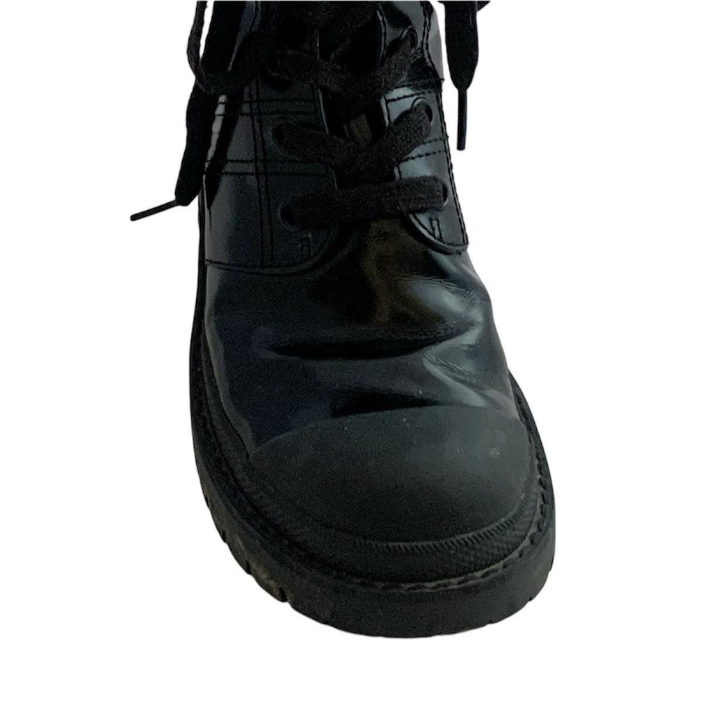 Luxury Marc Jacobs black ankle combat boots, platform heel, leather lining