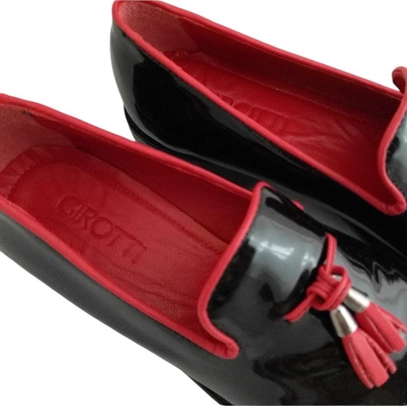 Stylish Italian slip-on loafers, Girotti designer shoes, elegant patent finish