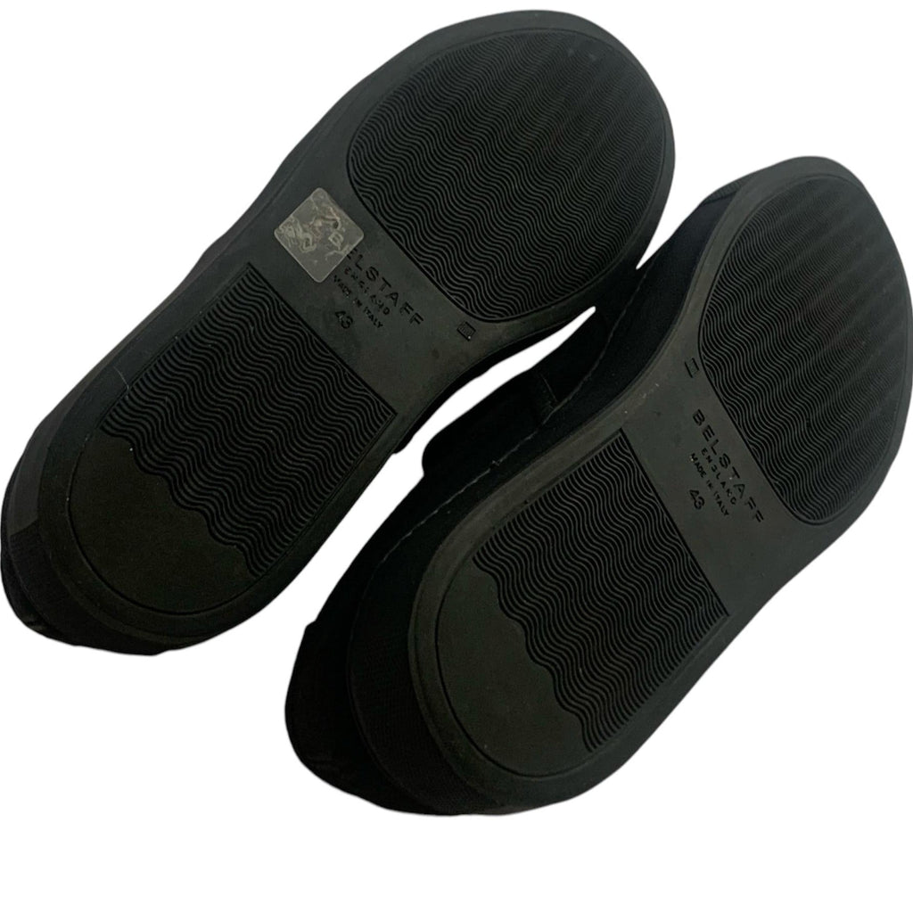 Belstaff Men’s Black Leather Loafers – Sporty Slip-On Dress Shoes, Made in England, Size 43, Never Worn_ New Arrivals