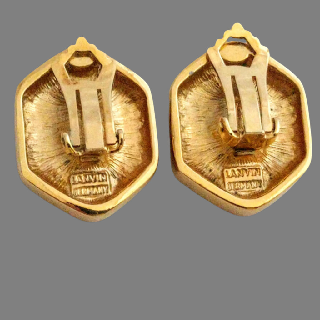 &quot;Collectible black and crystal earrings signed by Lanvin Germany&quot;