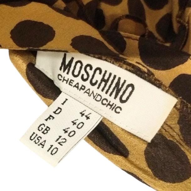 Moschino leopard print dress for women, elegant silk with fitted silhouette