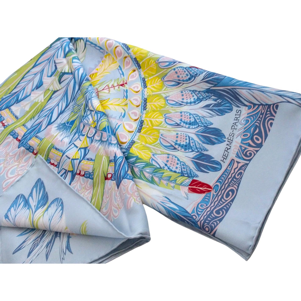 Hermes Danse Pacifique 90cm silk scarf, signed by Laurence Bourthoumieux, never used
