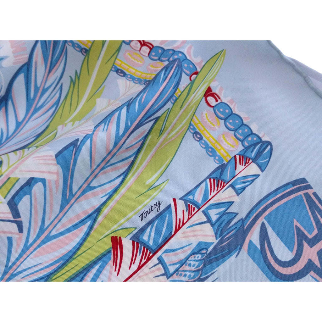 Collectible Hermes Danse Pacifique scarf, 100% silk, signed by Laurence Bourthoumieux