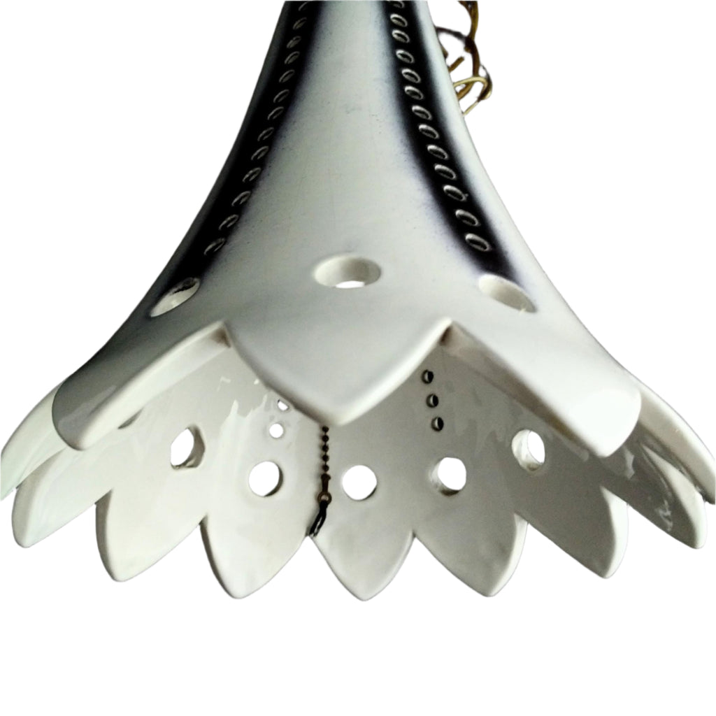 Maurice Chalvignac lamp - white trumpet ceramic lamp - Vintage Canadian pottery