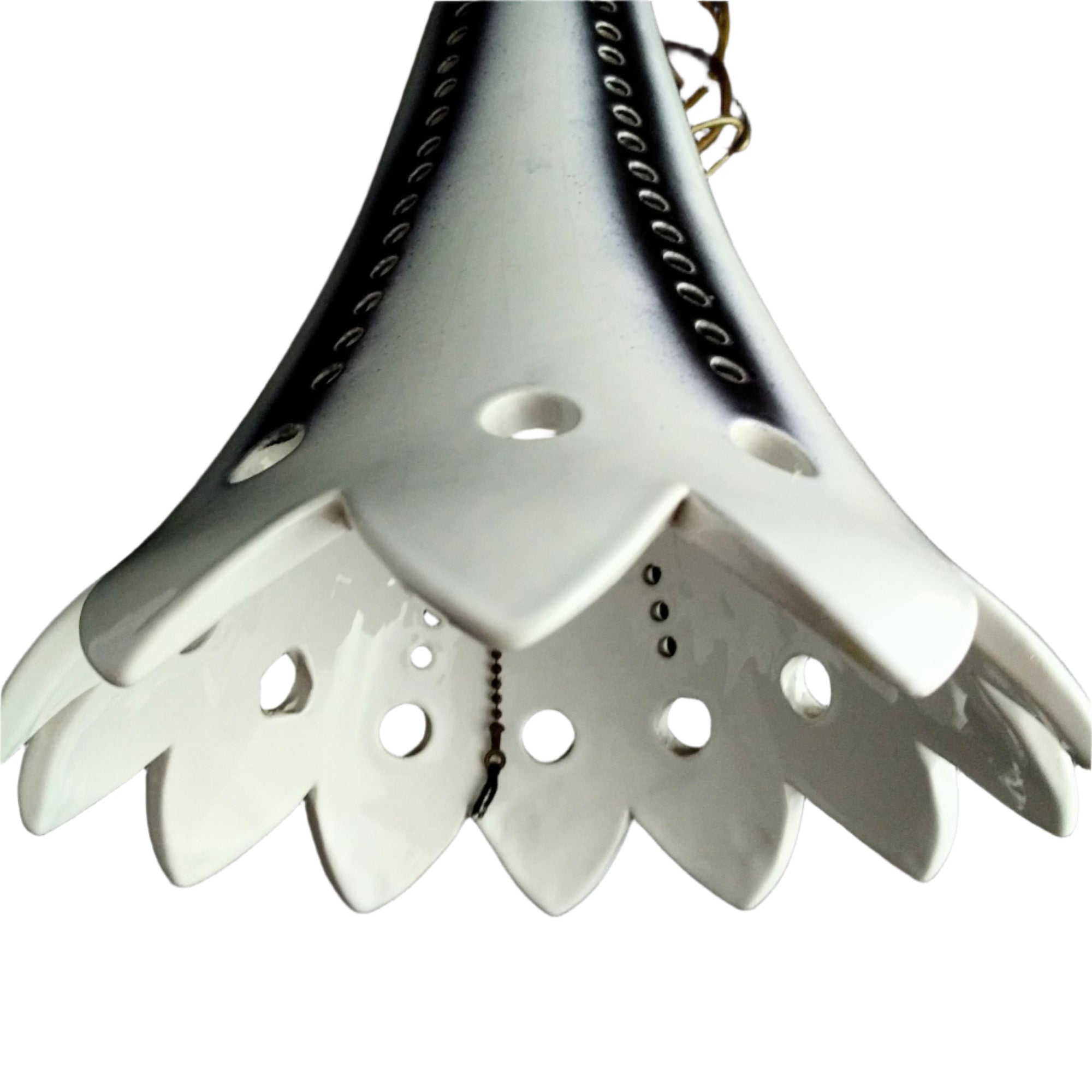 Maurice Chalvignac lamp - white trumpet ceramic lamp - Vintage Canadian pottery
