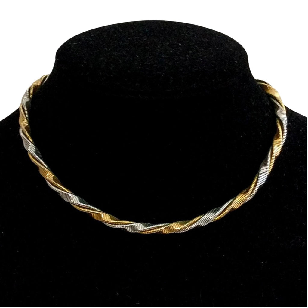 Trifari Necklace - Vintage 1960s 2 Tone Crown Jewelry by Alfred Philippe - Rare & Beautiful Statement Piece