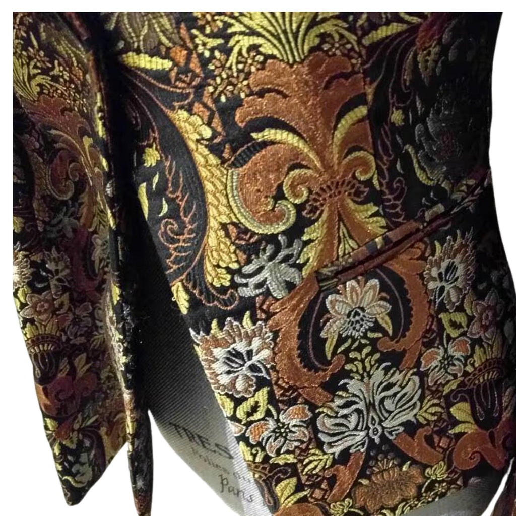 Richard Tyler Brocade Blazer – Rare Silk Gold Jacquard Blazer, Luxury Designer Blazer, Vintage Statement Piece