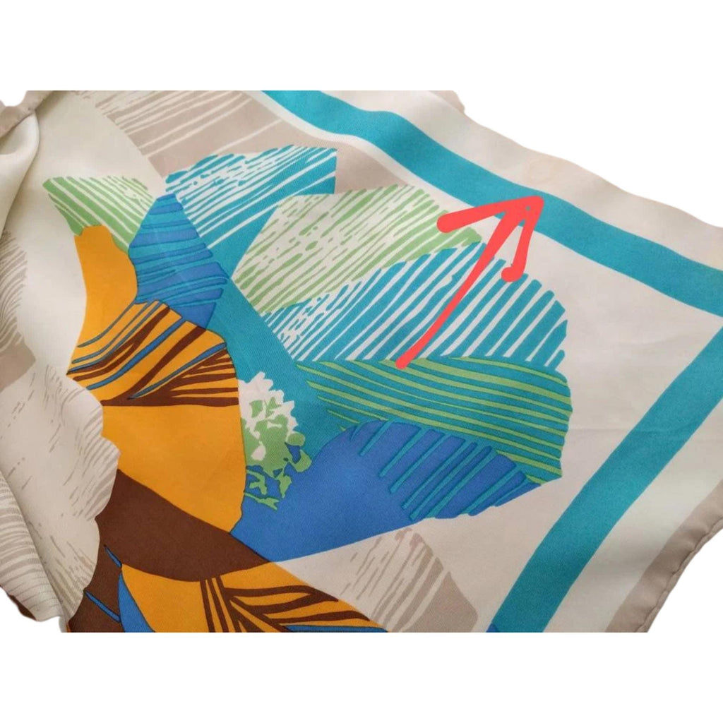 Christian Dior Vintage Silk Scarf – 1980s Floral Square Scarf, Blue & Cream Headscarf, Luxury Gift for Her