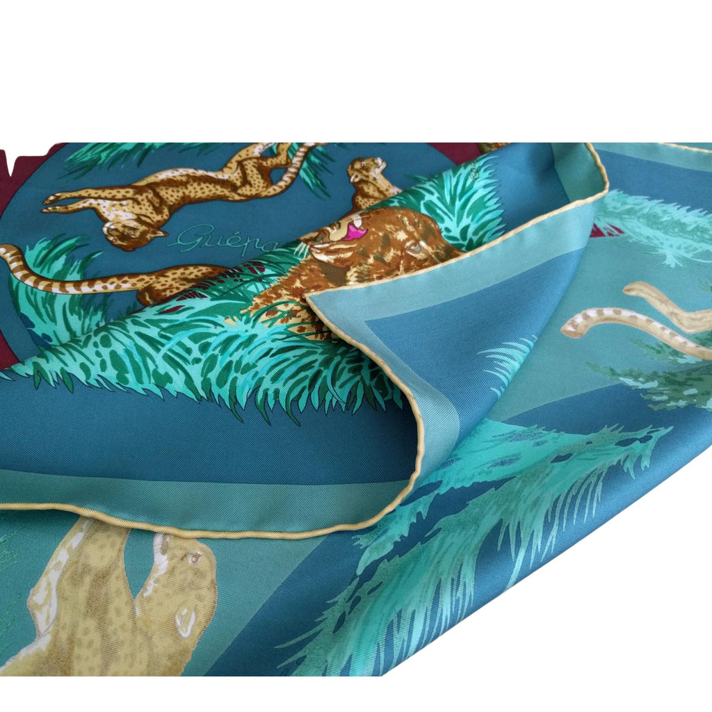 Scarf Hermes silk scarf GUEPARDS Robert Dallet Hermes scarf rare Collectible scarf silk Made in France