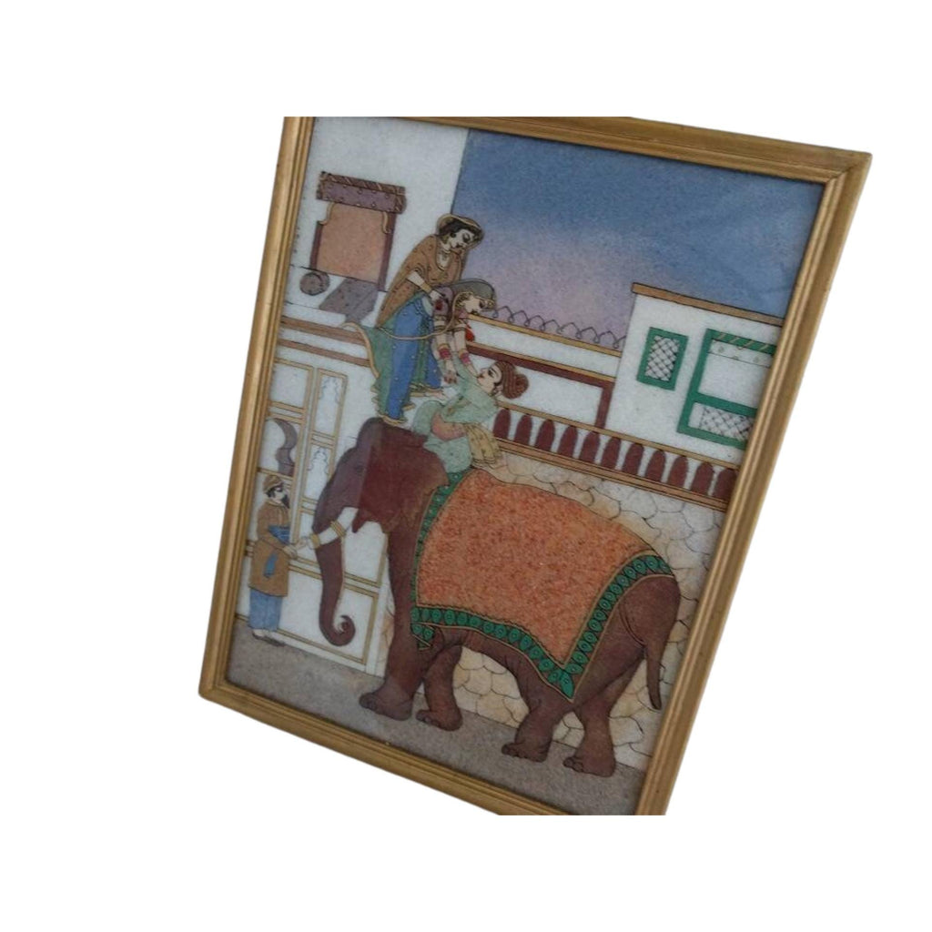 Gemstone art with precious stones, amethyst, garnet, turquoise, sodalite - Handmade decorative gemstone picture
