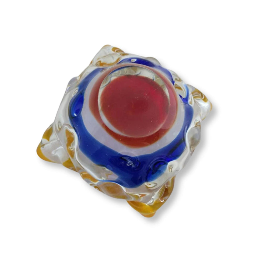 Murano Ashtray - 1960s Murano Art Glass Mini Deco Dish, Vintage Trinket Dish & Vide Poche, Unique Home Decor Piece