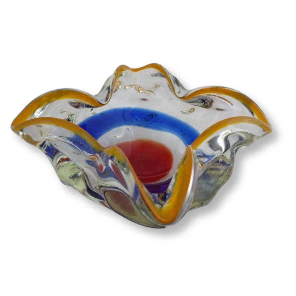 Murano Ashtray - 1960s Murano Art Glass Mini Deco Dish, Vintage Trinket Dish & Vide Poche, Unique Home Decor Piece