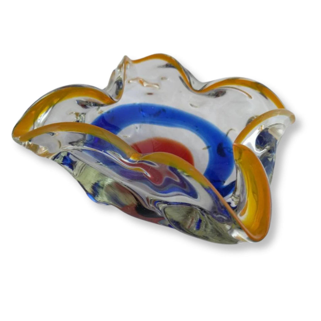 Murano Ashtray - 1960s Murano Art Glass Mini Deco Dish, Vintage Trinket Dish & Vide Poche, Unique Home Decor Piece