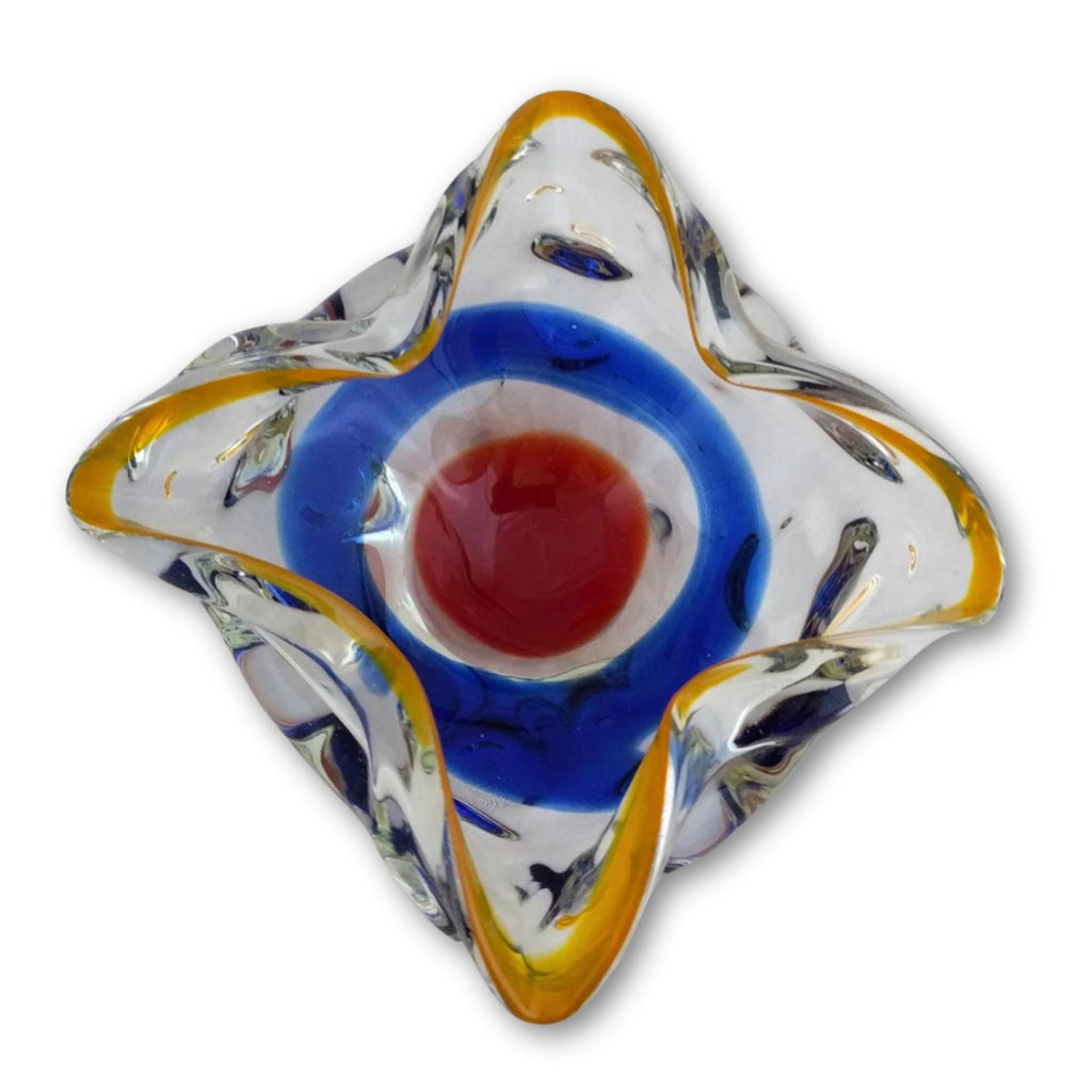 Murano Ashtray - 1960s Murano Art Glass Mini Deco Dish, Vintage Trinket Dish & Vide Poche, Unique Home Decor Piece