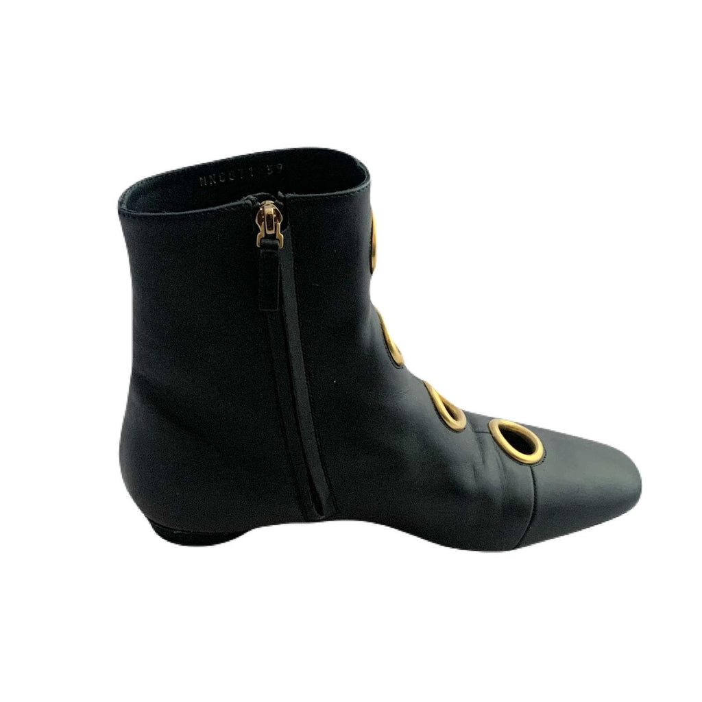 Valentino black calfskin leather ankle boots, Italian-made with original box