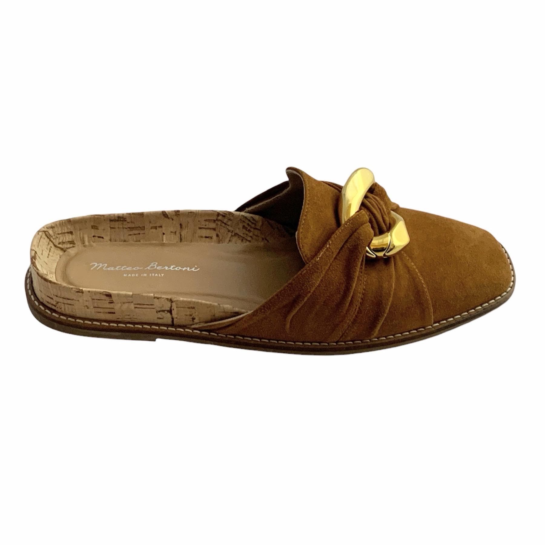 Elegant Italian suede mules by Matteo Bertoni, comfortable and stylish