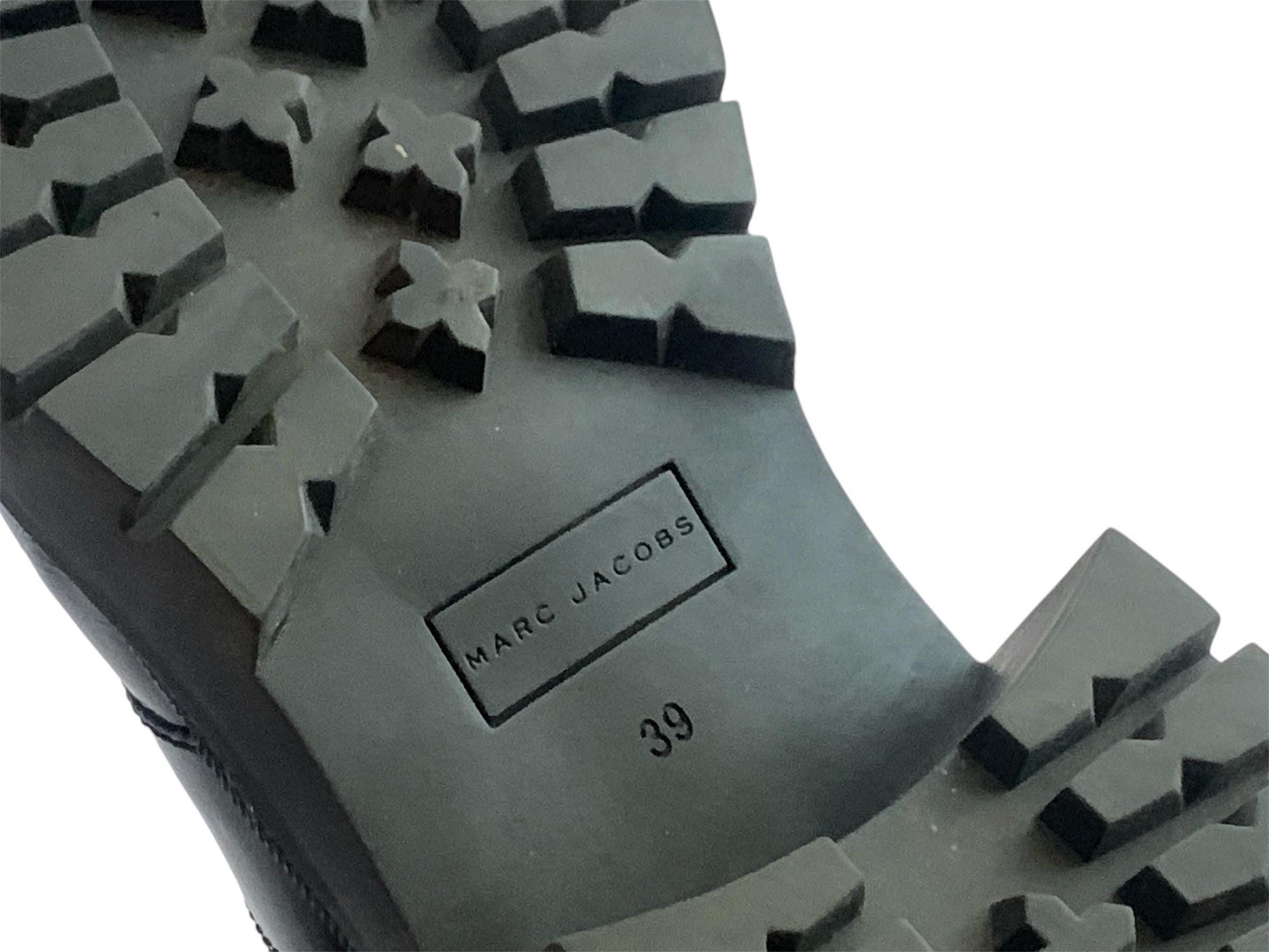 Marc Jacobs lace-up boots with chunky heel and round toe, leather upper