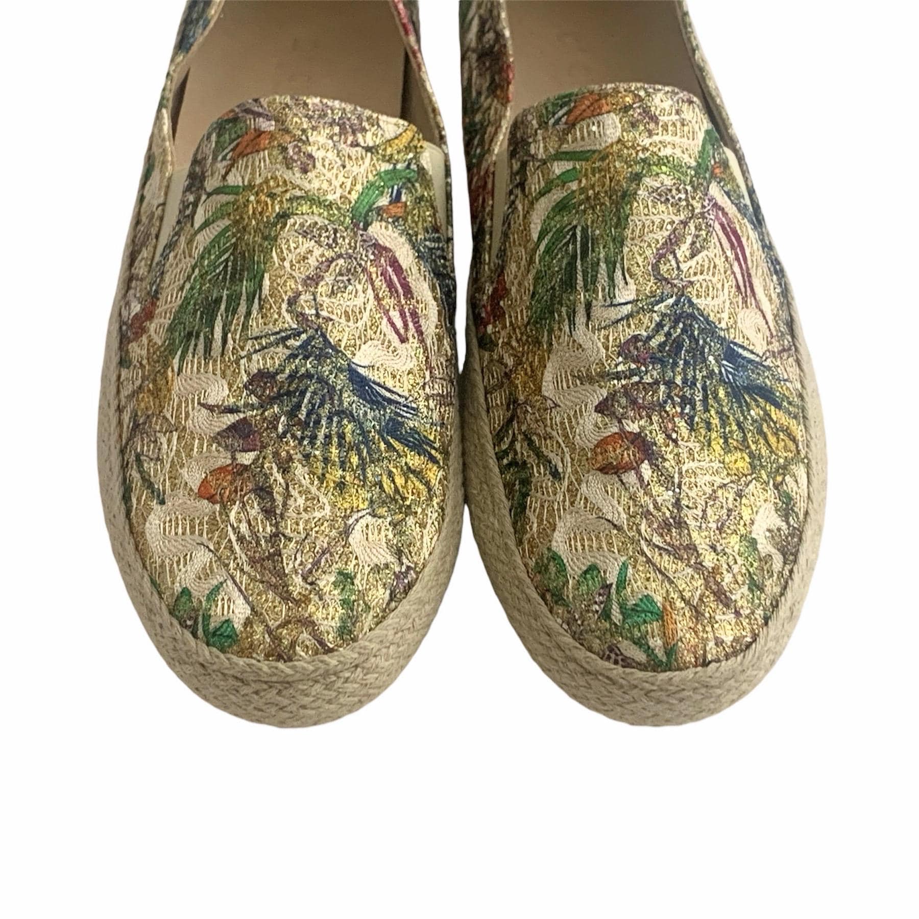 Handcrafted canvas sneakers, Di Chenzo, size 40, beige with gold thread - Beige low-top sneakers