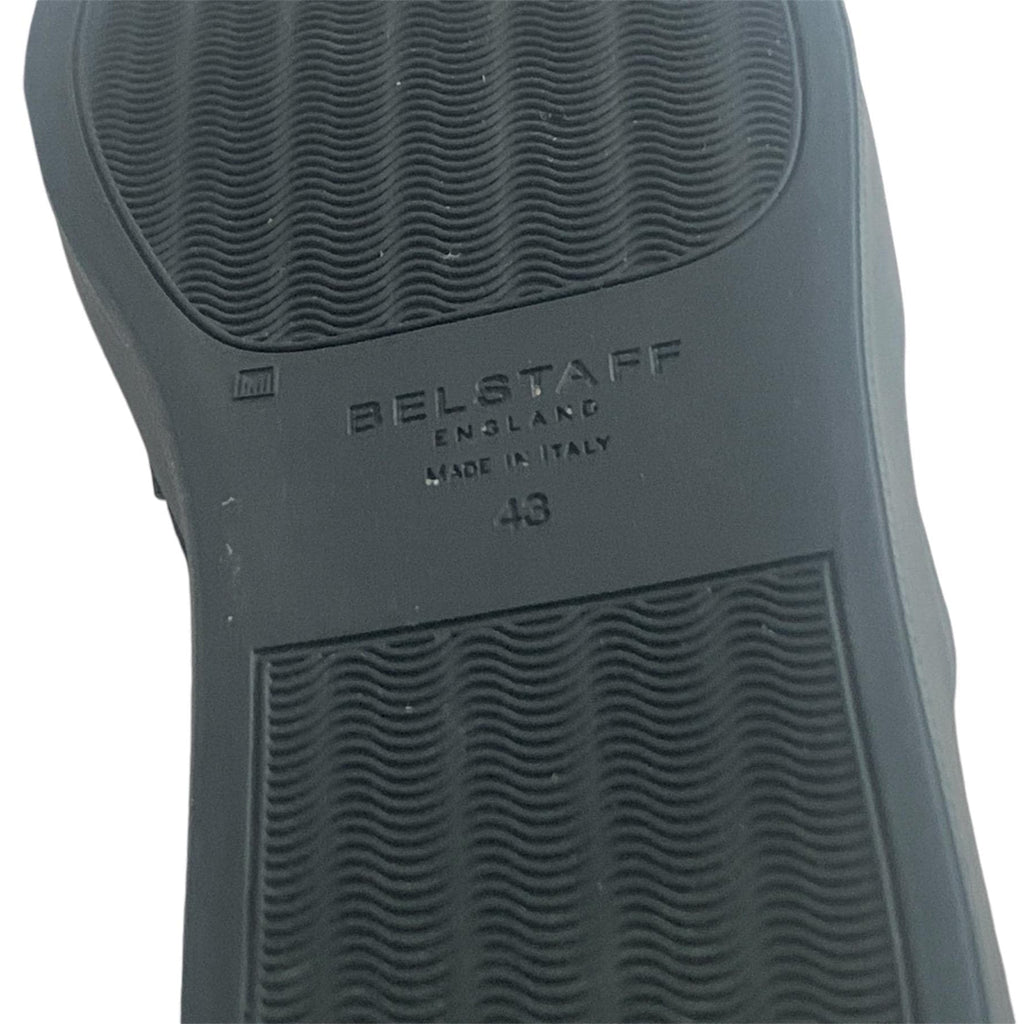 Belstaff Men’s Black Leather Loafers – Sporty Slip-On Dress Shoes, Made in England, Size 43, Never Worn_ New Arrivals