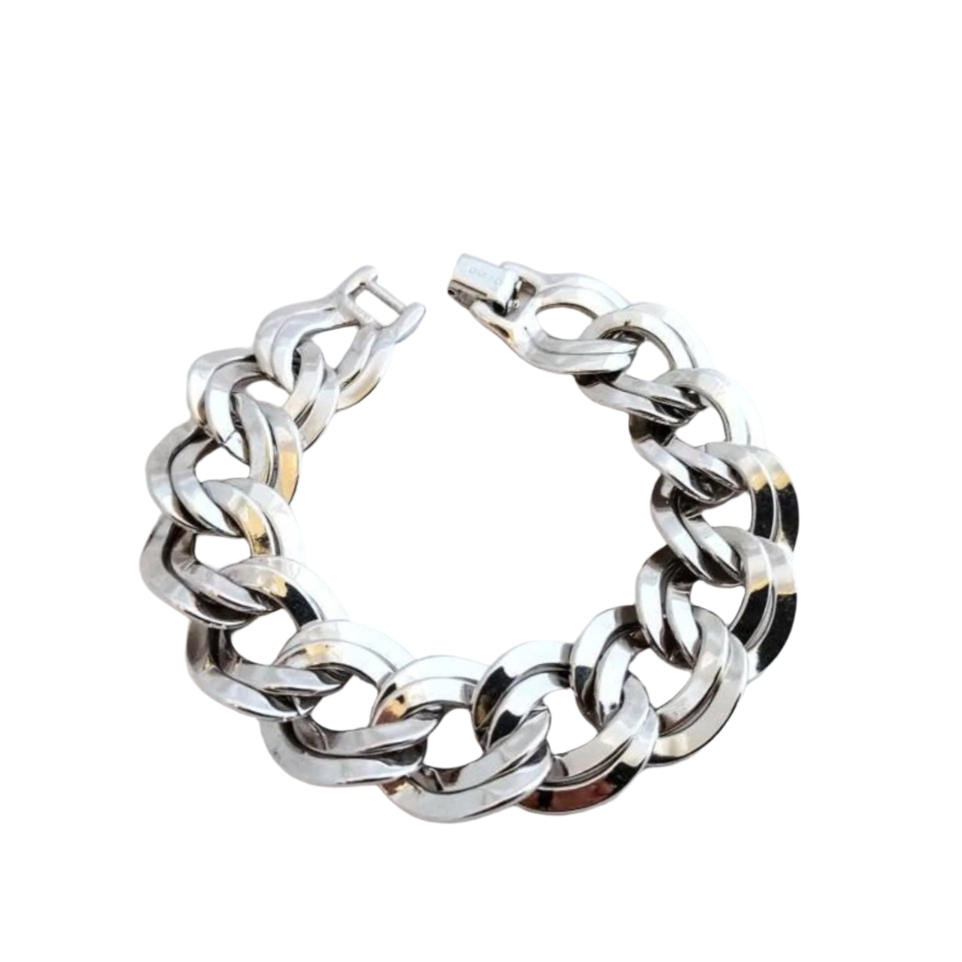 Stylish vintage MONET bracelet, 7.5-inch long double link chain with oversized links, in very good condition