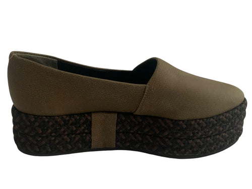 Luxury AllSaints khaki wedge sandals, never used, stylish wicker platform