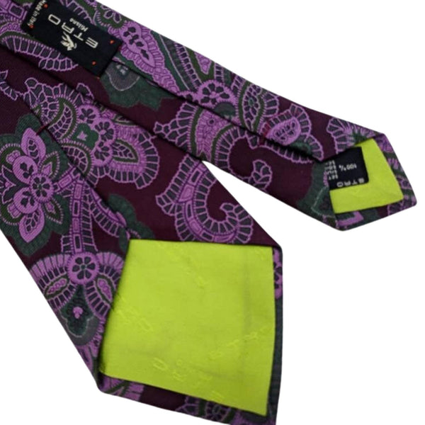 Etro Milano purple silk tie, 3 3/4-inch width, elegant men’s accessory - Purple silk formal tie