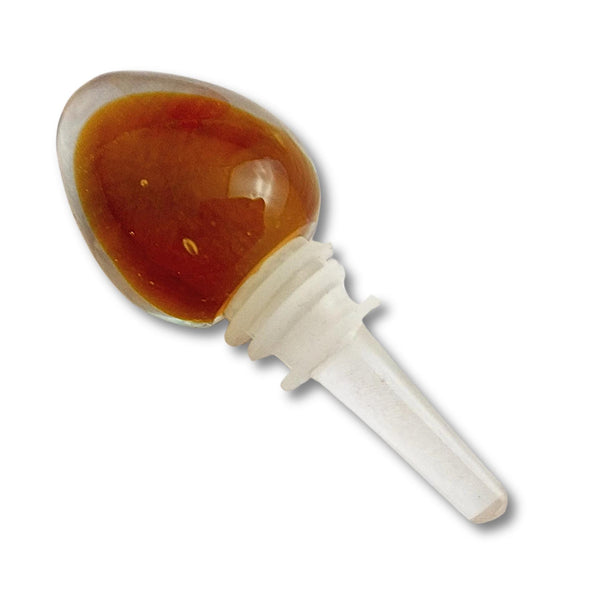 Vintage Murano bullicante glass perfume bottle with stopper, red accents - Handcrafted Murano perfume bottle