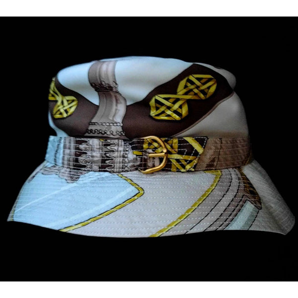 Hermes Silk Hat Safari HERMES Vintage Silk bucket hat by Hermes Feux de Route hat silk women hat