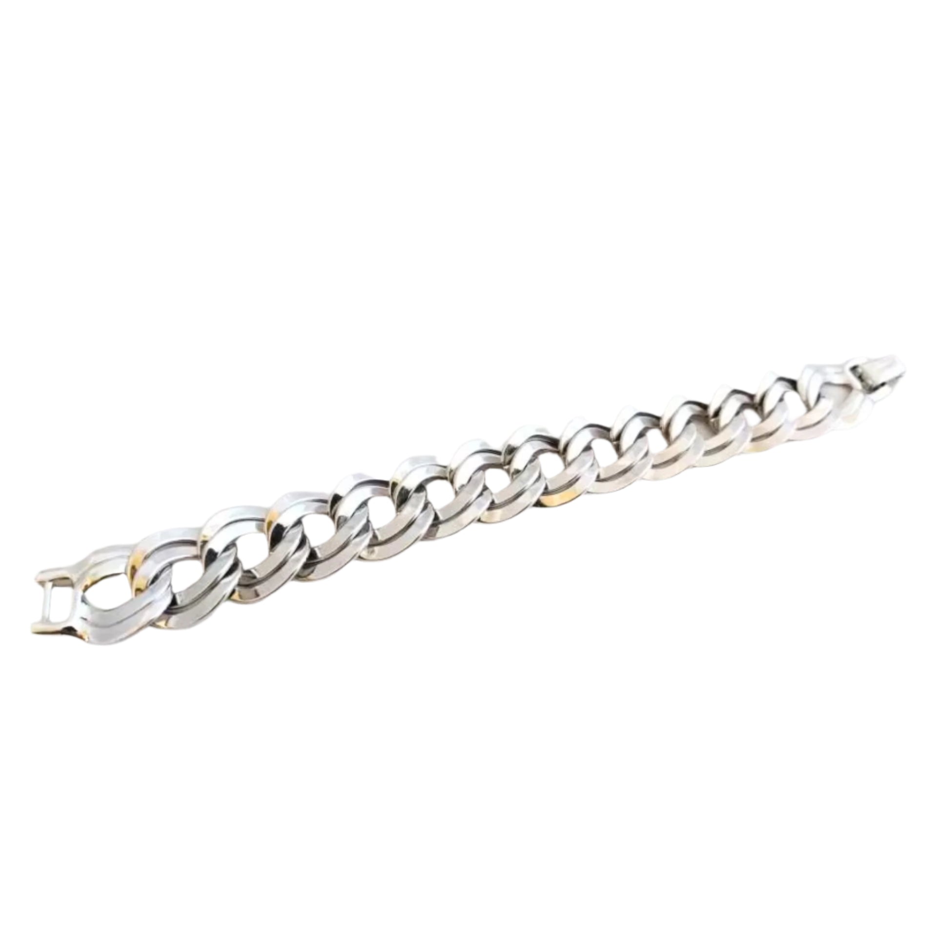 Stylish vintage MONET chain bracelet, 7.5-inch long double link design, oversized chain links