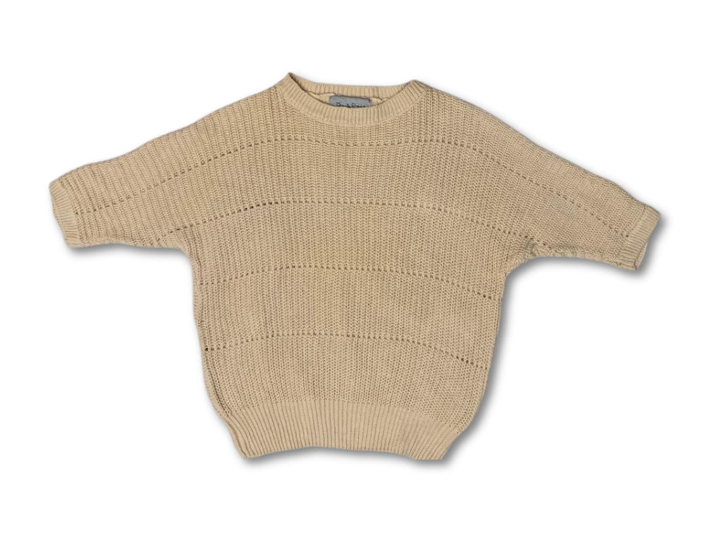 DVF Diane von Furstenberg crochet dolman sweater, cream, elbow sleeves, size small