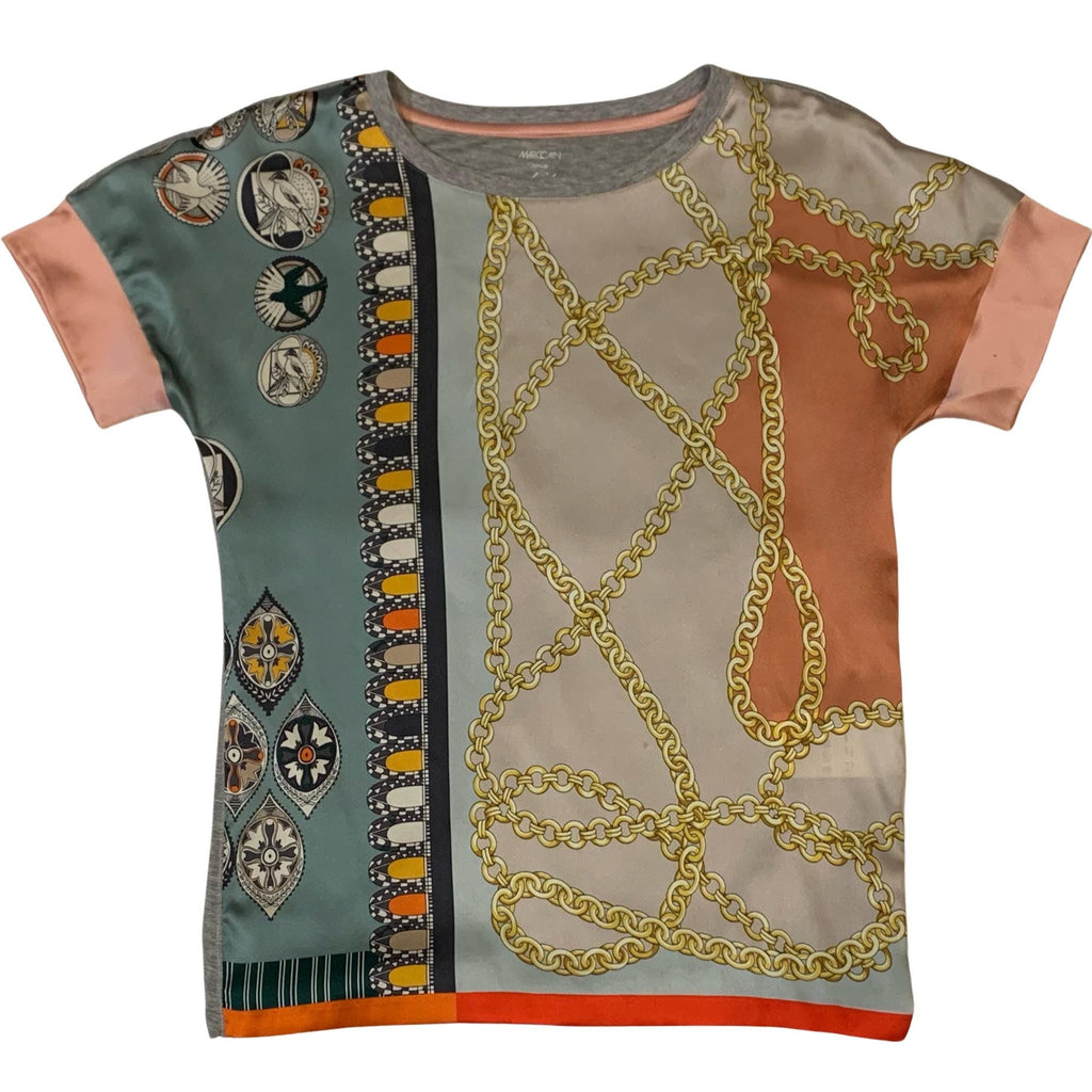 Luxury German-made silk panel blouse by Marc Cain
