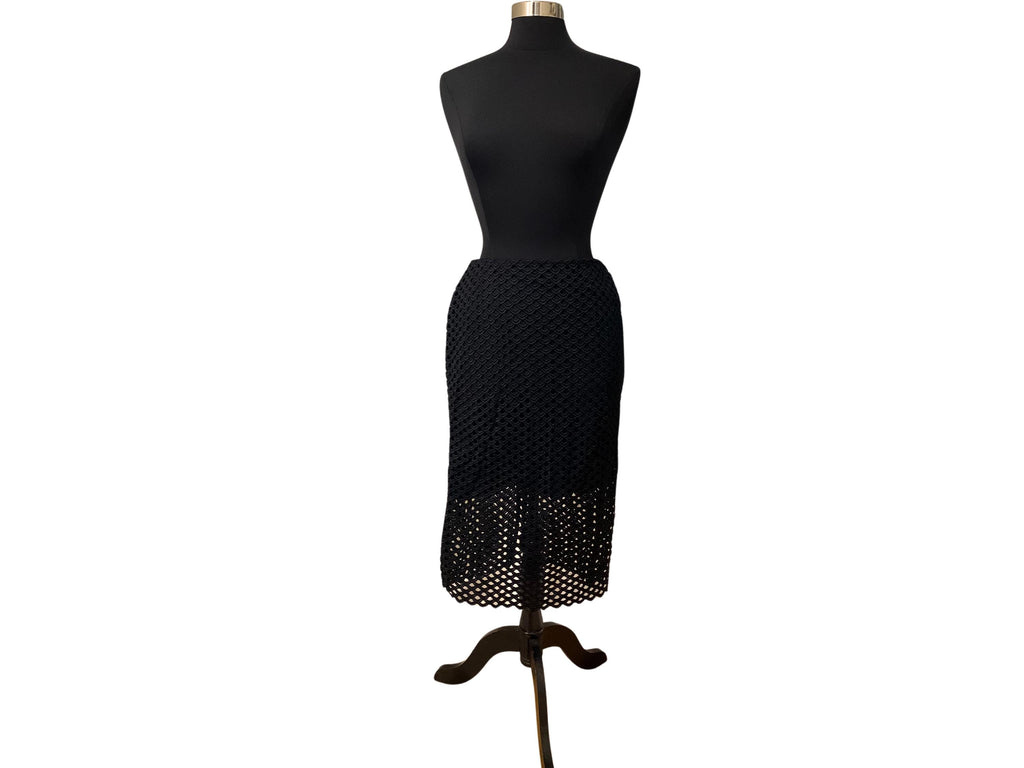 Part Two Copenhagen Black Guipure Lace Skirt – Scalloped Hem, Fully Lined, EU 38