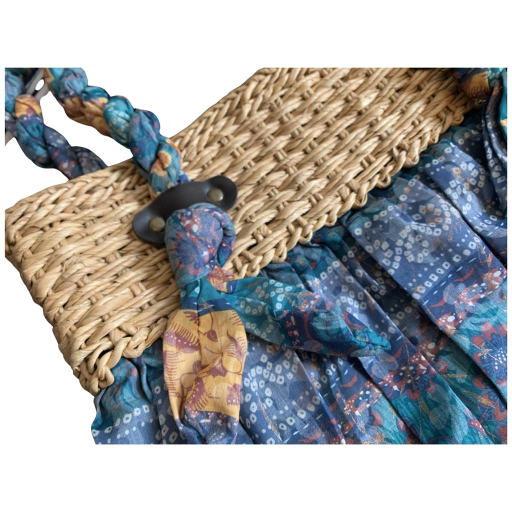 Retro Cappelli Straworld handbag, medium-size beach tote, fully lined, zippered pocket