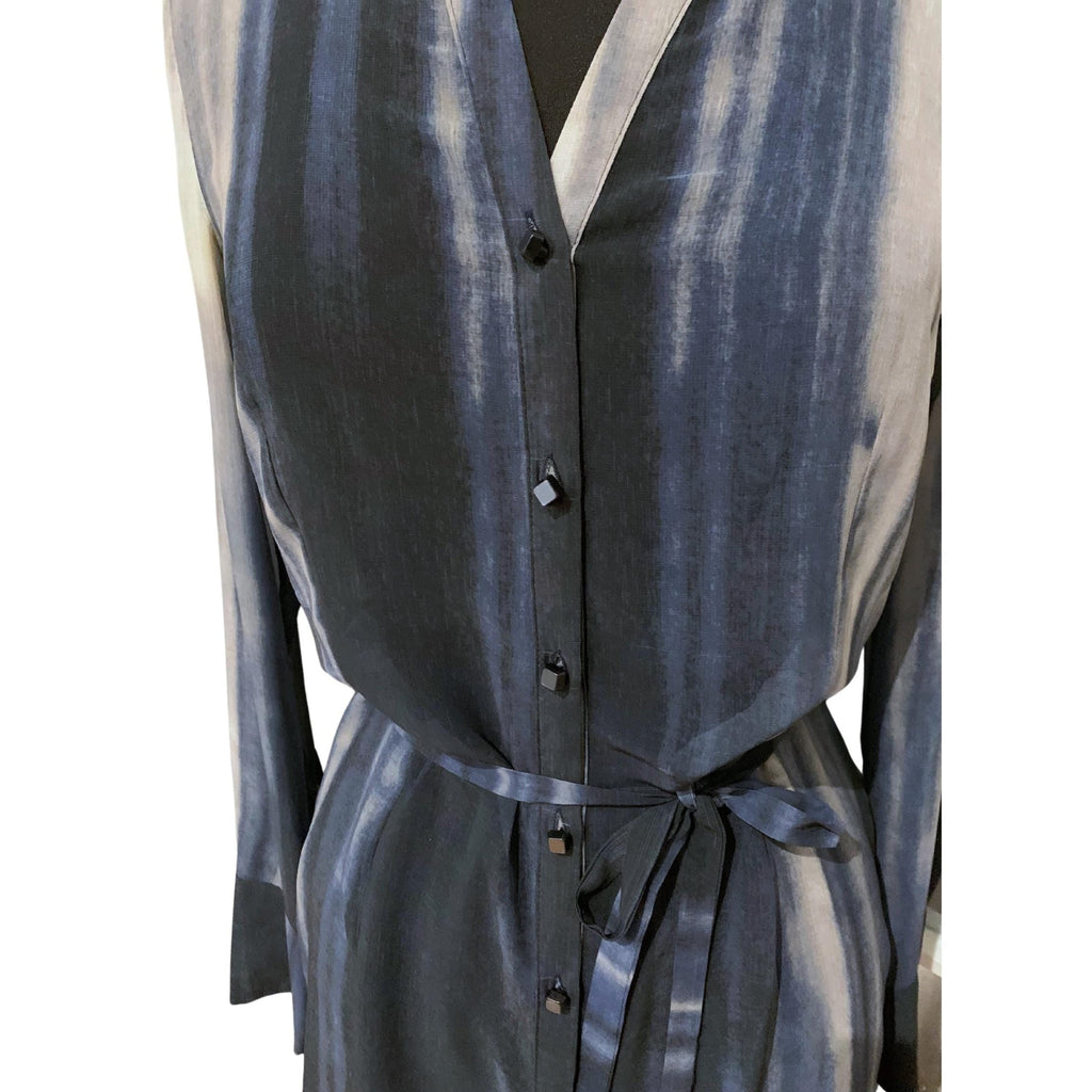 Bandolera long-sleeve button-up shirt, semi-sheer cotton blend, size S, elegant everyday wear