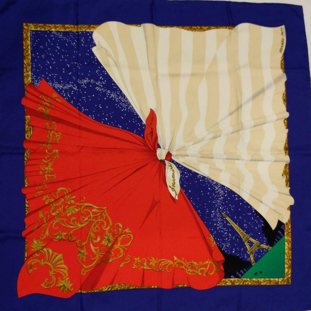 Vintage Hermès scarf from 1989, Souvenirs de Paris design, starry night Eiffel Tower - Vintage Paris-themed Hermès scarf
