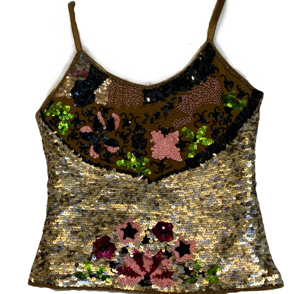 Luisa Cerano Sequin top multicolored sequin tank top sequin NWT sequin designer top