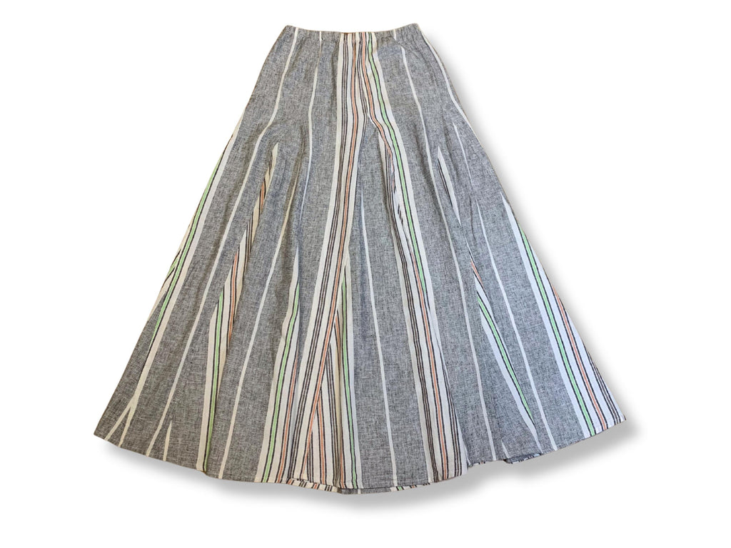 For Cynthia maxi skirt, viscose linen blend, A-line style, elastic waistband, size S