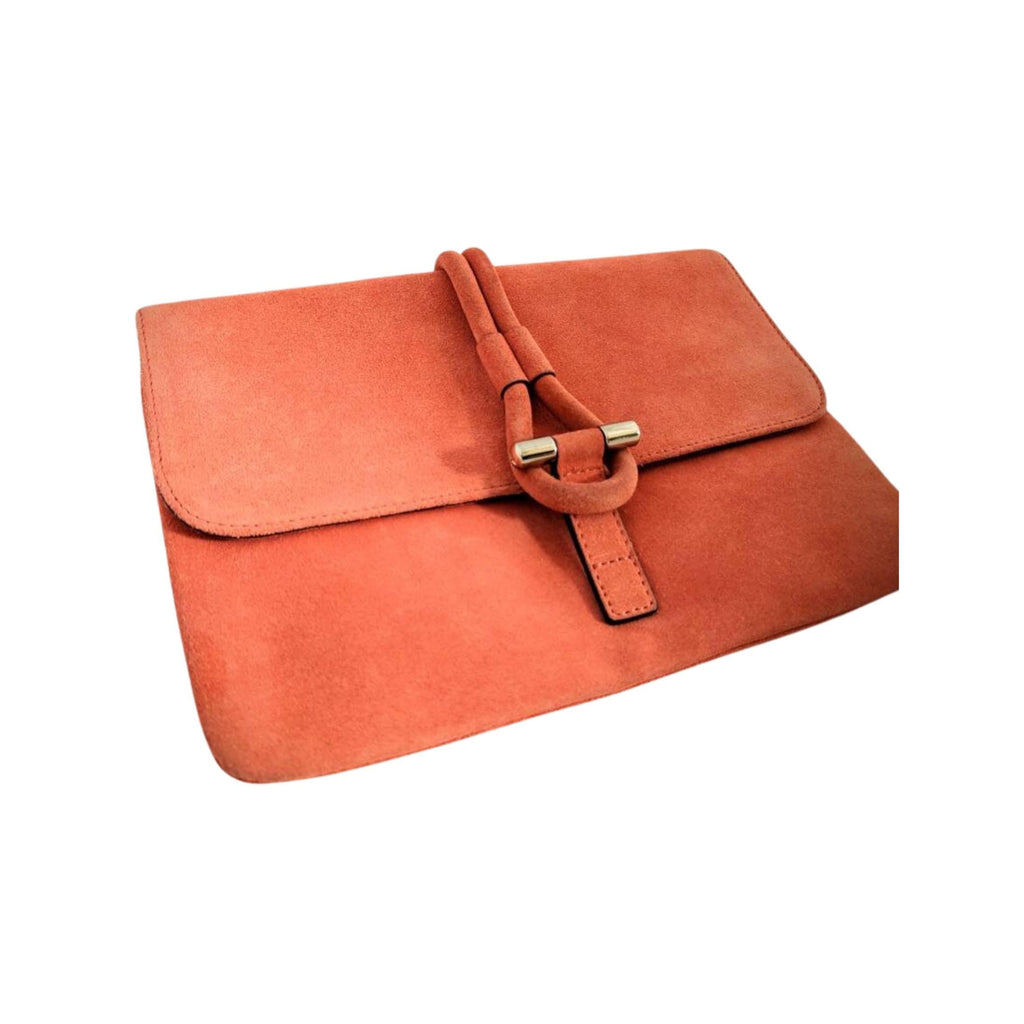 Tila March designer clutch, suede and leather, perfect for day to night