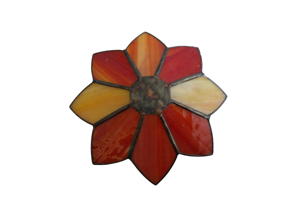 Candle Holders colored glass stained glass style candle holders Rare candle holder Vintage Mid-Century Flower Design candleholder
