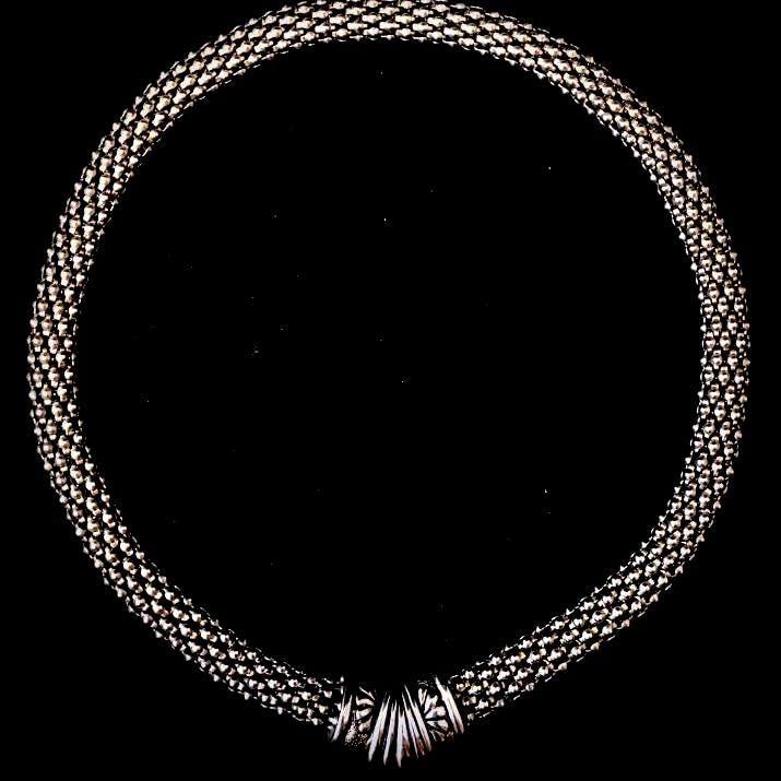 Vintage silver-tone woven mesh choker
