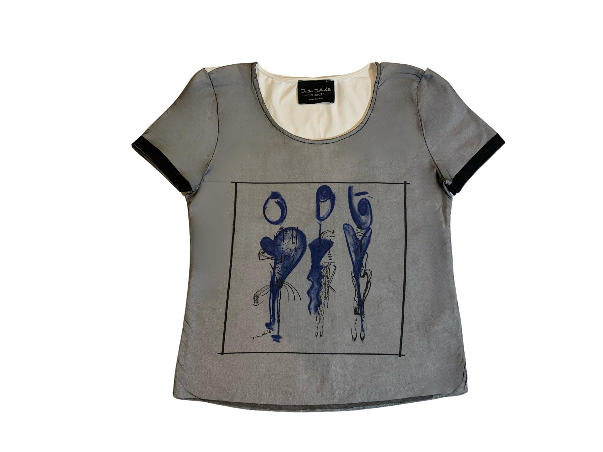 Elisa Cavaletti artistic designer top, Made in Italy, size small, breathable fabric