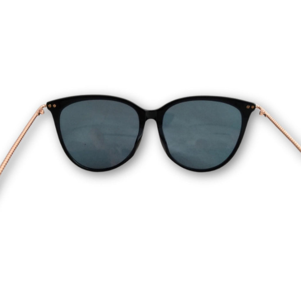 Sleek Marc Jacobs designer sunglasses, black frame, yellow lenses, lightweight
