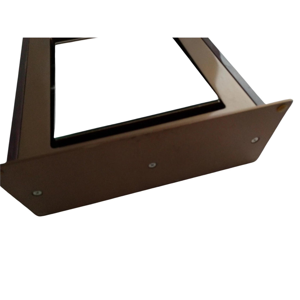 Rare Gucci Table Mirror – Authentic Vintage Pivoting Mirror, Brown Metal & Wood Finish, 12" x 10", Collectible Designer Piece