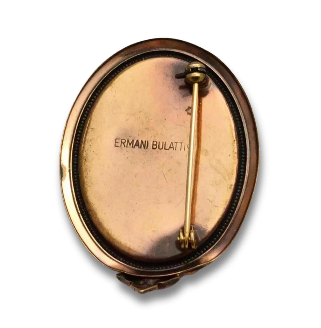 Elegant 1980s Ermani Bulatti brooch, rare designer jewelry, signed
