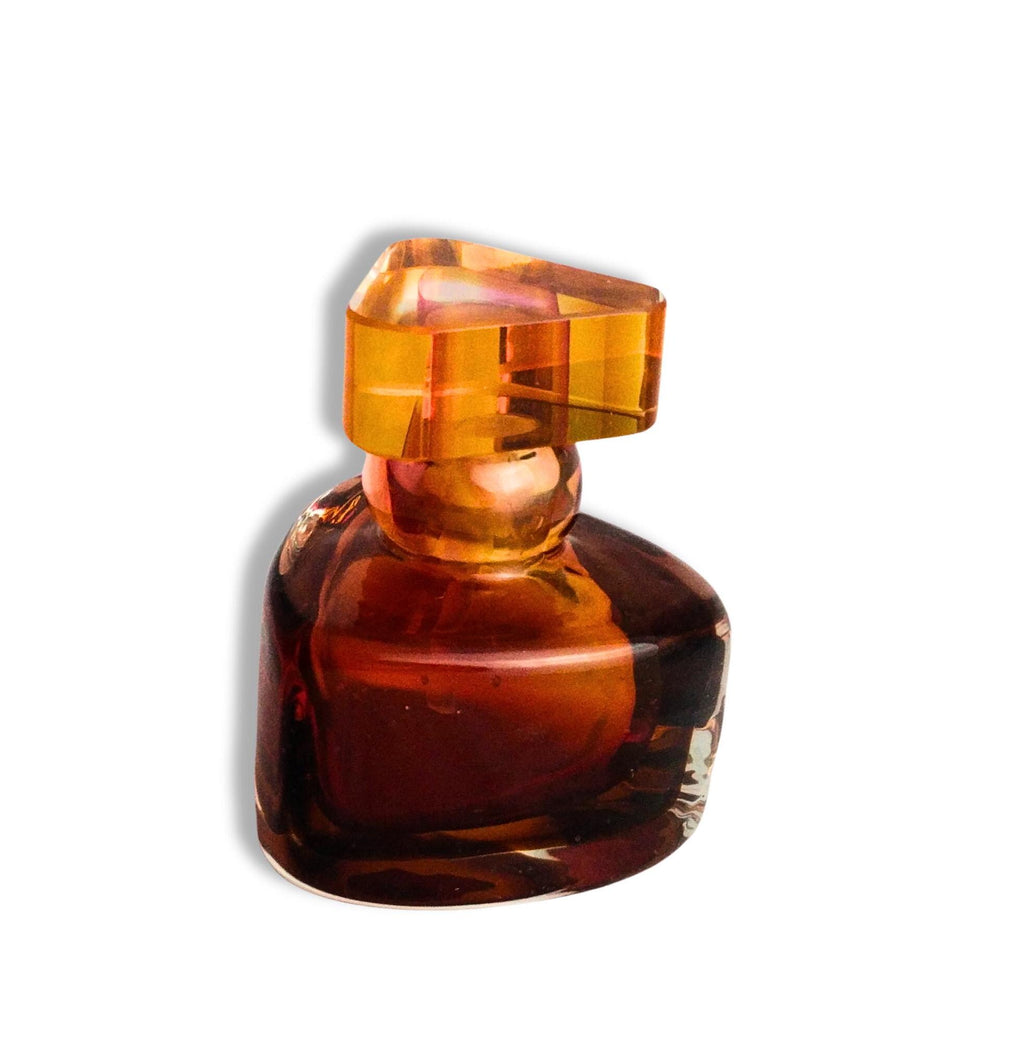 Perfume bottle vintage Murano perfume bottle amber small art Glass Perfume Bottle rare