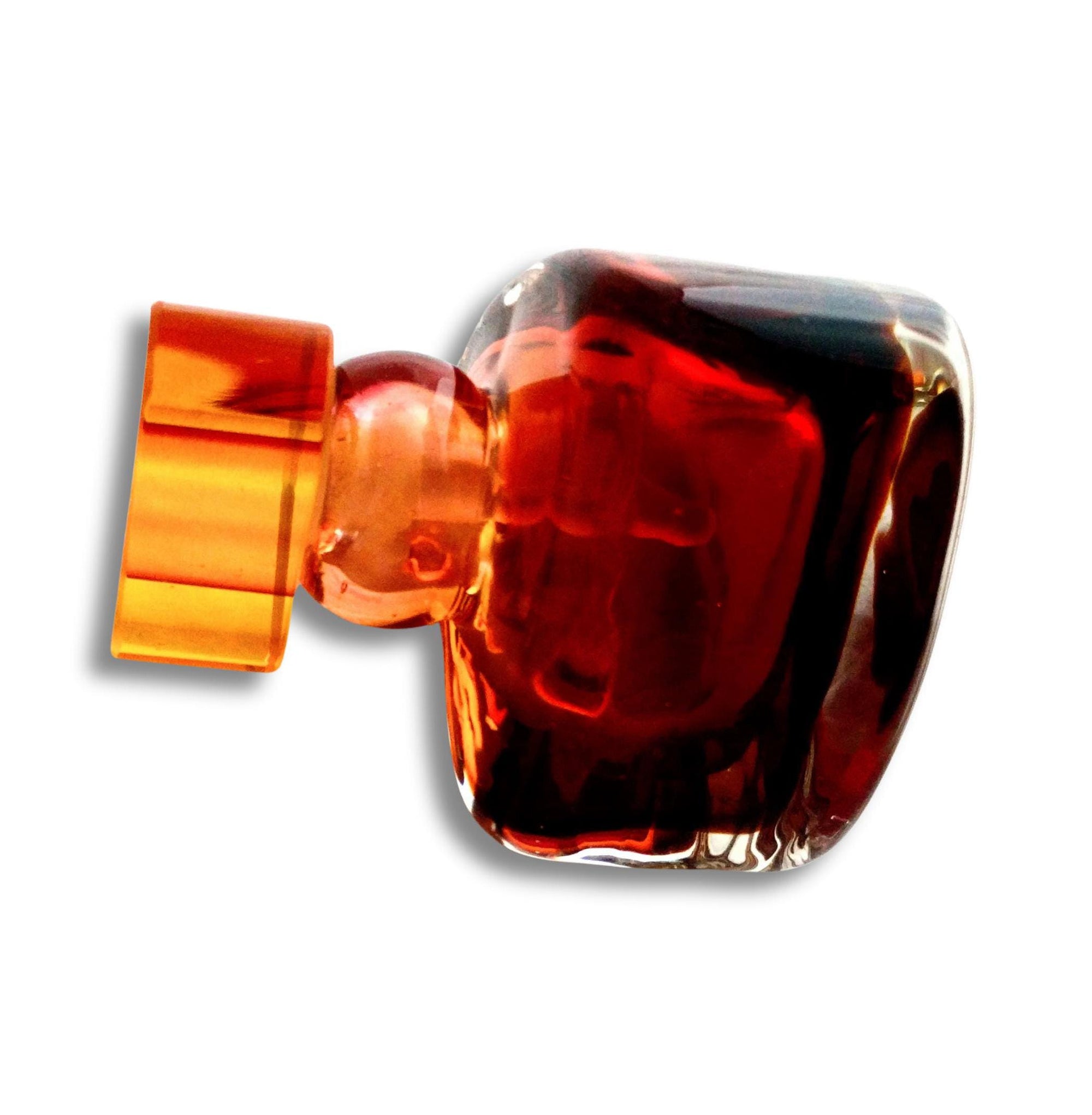 Perfume bottle vintage Murano perfume bottle amber small art Glass Perfume Bottle rare