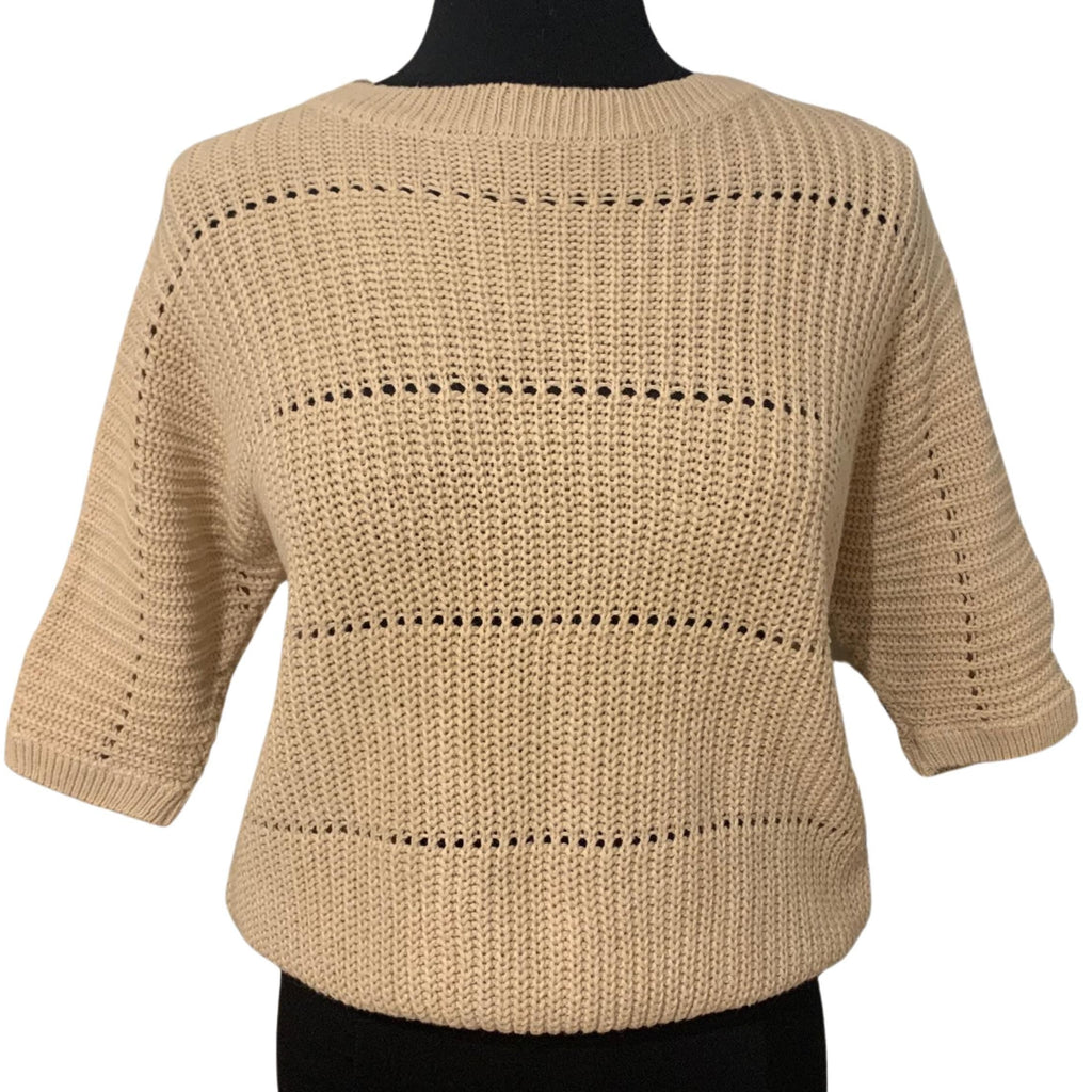 Designer Diane von Furstenberg crochet knit sweater, soft and elegant layering piece