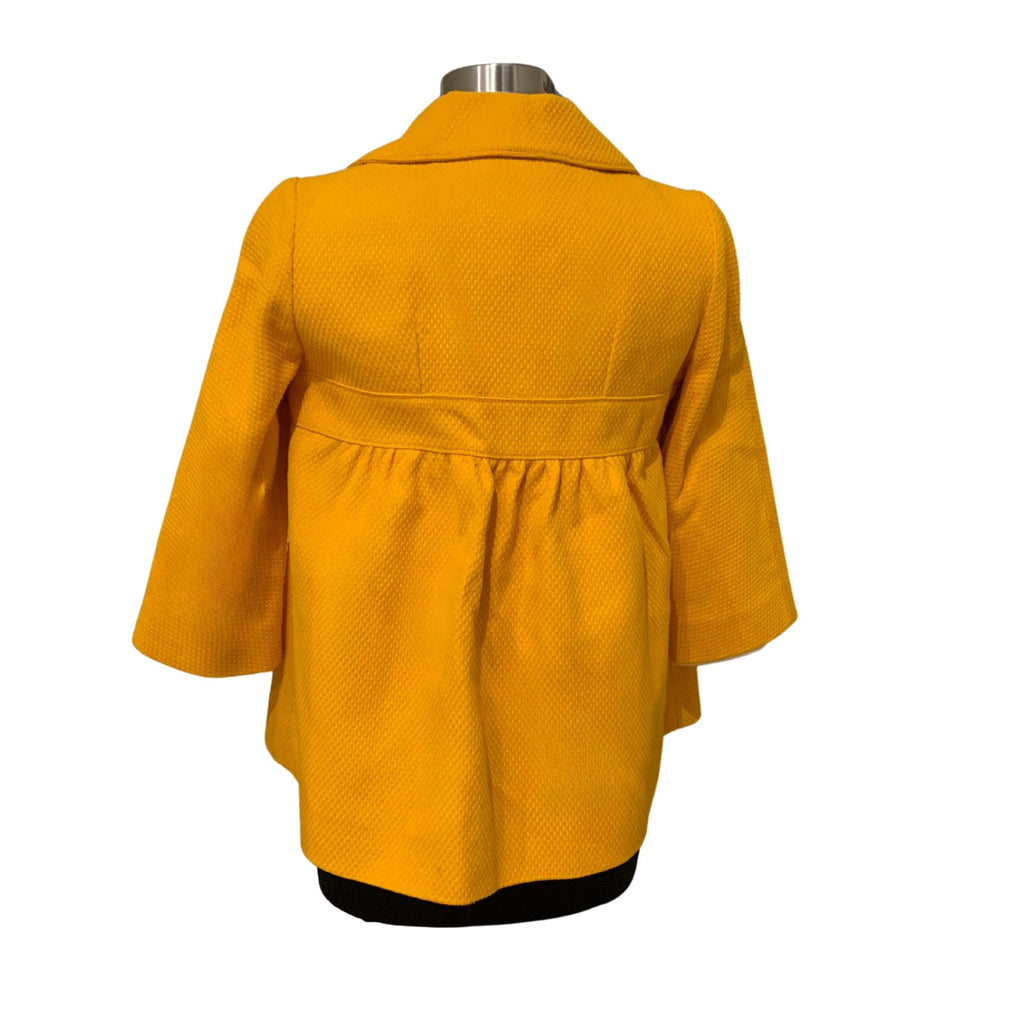 Luxury Chloé short jacket, mango color, oversized gold buttons, fully lined - High-end Chloé designer silk jacket, structured fit, vibrant yellow tone, rare find